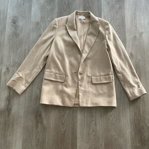 vince camel tan single button wool blend blazer suit jacket coat Size 4 trendy